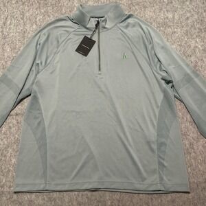 NWT Dunning Golf Men's Long Sleeve Athletic Shirt Stormy Green 1/4 Zip - Size M